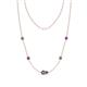 1 - Linea 0.61 ctw Created Alexandrite (4 mm) and Amethyst Women Station Necklace 