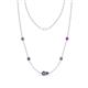 1 - Linea 0.61 ctw Created Alexandrite (4 mm) and Amethyst Women Station Necklace 