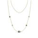 1 - Linea 0.61 ctw Created Alexandrite (4 mm) and Aquamarine Women Station Necklace 