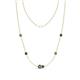 1 - Linea 0.67 ctw Created Alexandrite (4 mm) and Black Diamond Women Station Necklace 