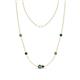 1 - Linea 0.67 ctw Created Alexandrite (4 mm) and Blue Diamond Women Station Necklace 