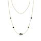 1 - Linea 0.68 ctw Created Alexandrite (4 mm) and Blue Sapphire Women Station Necklace 