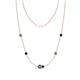 1 - Linea 0.68 ctw Created Alexandrite (4 mm) and Blue Sapphire Women Station Necklace 