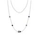 1 - Linea 0.68 ctw Created Alexandrite (4 mm) and Blue Sapphire Women Station Necklace 