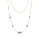 1 - Linea 0.64 ctw Created Alexandrite (4 mm) and Blue Topaz Women Station Necklace 