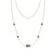 1 - Linea 0.61 ctw Created Alexandrite (4 mm) and Emerald Women Station Necklace 