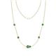 1 - Linea 0.69 ctw Created Alexandrite (4 mm) and Green Garnet Women Station Necklace 