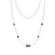 1 - Linea 0.61 ctw Created Alexandrite (4 mm) and Iolite Women Station Necklace 