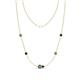 1 - Linea 0.67 ctw Created Alexandrite (4 mm) and London Blue Topaz Women Station Necklace 