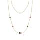 1 - Linea 0.70 ctw Created Alexandrite (4 mm) and Pink Sapphire Women Station Necklace 