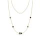 1 - Linea 0.69 ctw Created Alexandrite (4 mm) and Red Garnet Women Station Necklace 