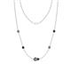 1 - Linea 0.69 ctw Created Alexandrite (4 mm) and Red Garnet Women Station Necklace 