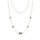 1 - Linea 0.67 ctw Created Alexandrite (4 mm) and Ruby Women Station Necklace 