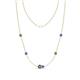 1 - Linea 0.67 ctw Created Alexandrite (4 mm) and Tanzanite Women Station Necklace 