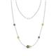 1 - Linea 0.67 ctw Created Alexandrite (4 mm) and Yellow Diamond Women Station Necklace 