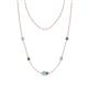 1 - Linea 0.48 ctw Aquamarine (4 mm) and Created Alexandrite Women Station Necklace 
