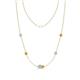 1 - Linea 0.40 ctw Aquamarine (4 mm) and Citrine Women Station Necklace 