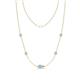 1 - Linea 0.43 ctw Aquamarine (4 mm) and Moissanite Women Station Necklace 