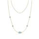 1 - Linea 0.39 ctw Aquamarine (4 mm) and Opal Women Station Necklace 