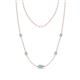 1 - Linea 0.39 ctw Aquamarine (4 mm) and Opal Women Station Necklace 