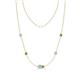 1 - Linea 0.48 ctw Aquamarine (4 mm) and Peridot Women Station Necklace 