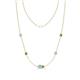 1 - Linea 0.48 ctw Aquamarine (4 mm) and Peridot Women Station Necklace 