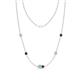 1 - Linea 0.48 ctw Aquamarine (4 mm) and Red Garnet Women Station Necklace 