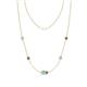 1 - Linea 0.46 ctw Aquamarine (4 mm) and Smoky Quartz Women Station Necklace 