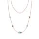 1 - Linea 0.46 ctw Aquamarine (4 mm) and Smoky Quartz Women Station Necklace 