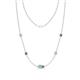1 - Linea 0.46 ctw Aquamarine (4 mm) and Smoky Quartz Women Station Necklace 