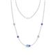 1 - Linea 0.46 ctw Aquamarine (4 mm) and Tanzanite Women Station Necklace 