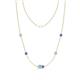 1 - Linea 0.46 ctw Aquamarine (4 mm) and Tanzanite Women Station Necklace 