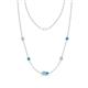 1 - Linea 0.40 ctw Aquamarine (4 mm) and Turquoise Women Station Necklace 