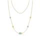 1 - Linea 0.49 ctw Aquamarine (4 mm) and Yellow Sapphire Women Station Necklace 