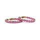 2 - Estella Pink Sapphire Hoop Earrings 