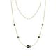 1 - Linea 0.60 ctw Black Diamond (4 mm) and Created Alexandrite Women Station Necklace 