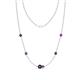 1 - Linea 0.51 ctw Black Diamond (4 mm) and Amethyst Women Station Necklace 