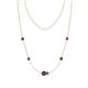 1 - Linea 0.51 ctw Black Diamond (4 mm) and Amethyst Women Station Necklace 