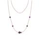 1 - Linea 0.51 ctw Black Diamond (4 mm) and Amethyst Women Station Necklace 