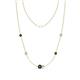 1 - Linea 0.51 ctw Black Diamond (4 mm) and Aquamarine Women Station Necklace 