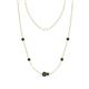 1 - Linea 0.57 ctw Black Diamond (4 mm) and Blue Diamond Women Station Necklace 