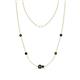 1 - Linea 0.59 ctw Black Diamond (4 mm) and Blue Sapphire Women Station Necklace 