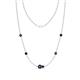1 - Linea 0.59 ctw Black Diamond (4 mm) and Blue Sapphire Women Station Necklace 