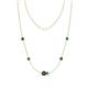 1 - Linea 0.51 ctw Black Diamond (4 mm) and Emerald Women Station Necklace 