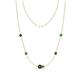 1 - Linea 0.60 ctw Black Diamond (4 mm) and Green Garnet Women Station Necklace 