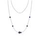 1 - Linea 0.51 ctw Black Diamond (4 mm) and Iolite Women Station Necklace 