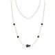 1 - Linea 0.58 ctw Black Diamond (4 mm) and London Blue Topaz Women Station Necklace 