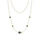 1 - Linea 0.60 ctw Black Diamond (4 mm) and Peridot Women Station Necklace 