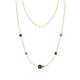 1 - Linea 0.60 ctw Black Diamond (4 mm) and Pink Sapphire Women Station Necklace 