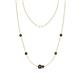 1 - Linea 0.60 ctw Black Diamond (4 mm) and Red Garnet Women Station Necklace 